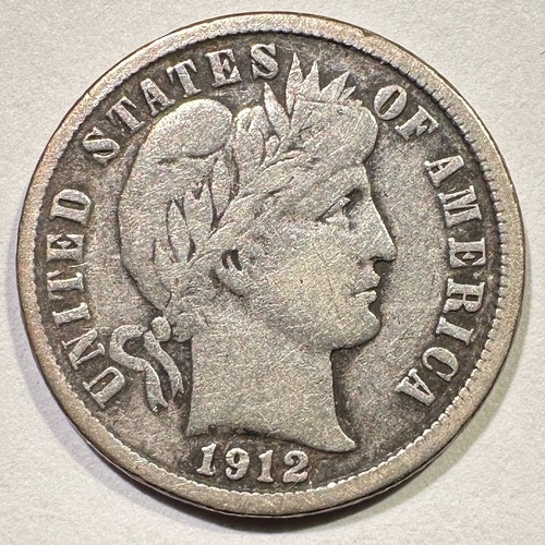 1912 barber dime silver - barber,